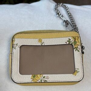 Coach Yellow and White Floral Wristlet